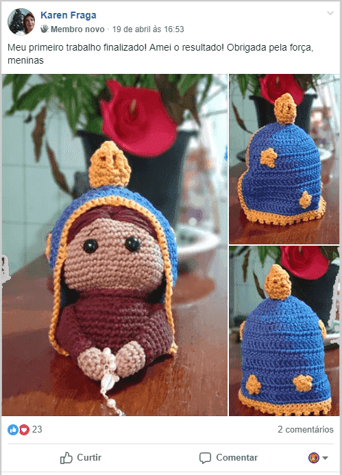 amigorume de nossa senhora de aparecida